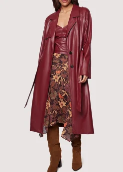 Lost + Wander Outerwear*Crimson Holly Trench Coat MERLOT