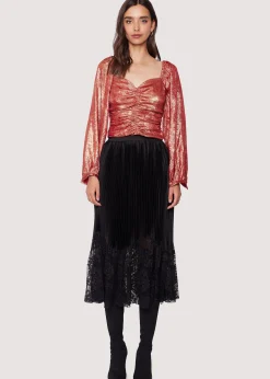 Lost + Wander Skirts*Genesis Pleated Midi Skirt BLACK